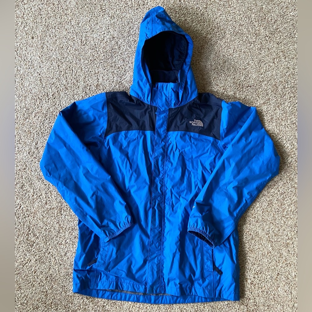 North Face Boys Royal Blue Hyvent Rain Jacket size XL